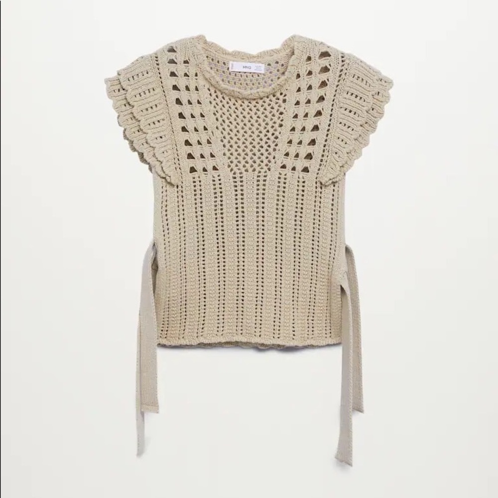 Mango crochet sweater vest